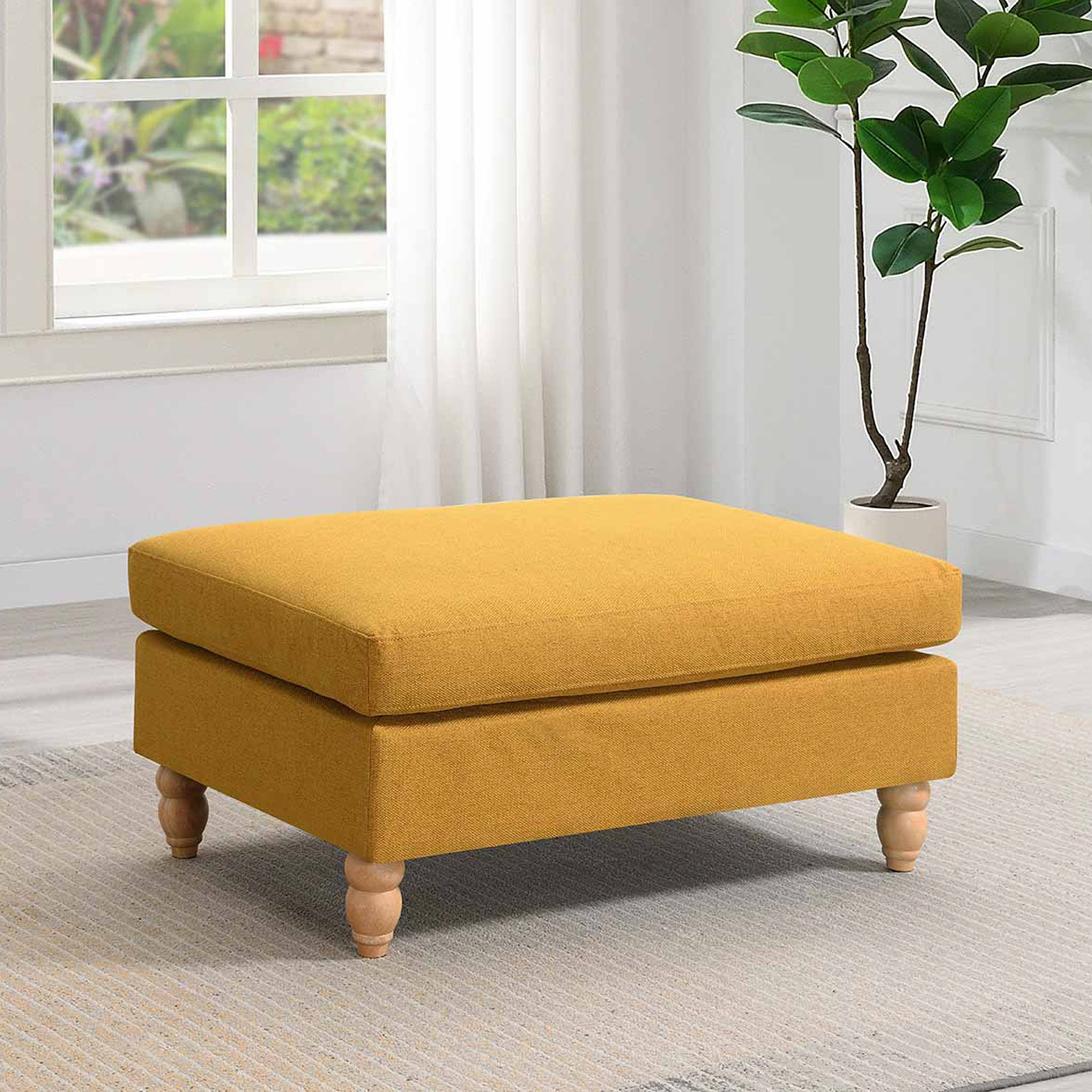 Ripon Footstool Mustard from Roseland Furniture