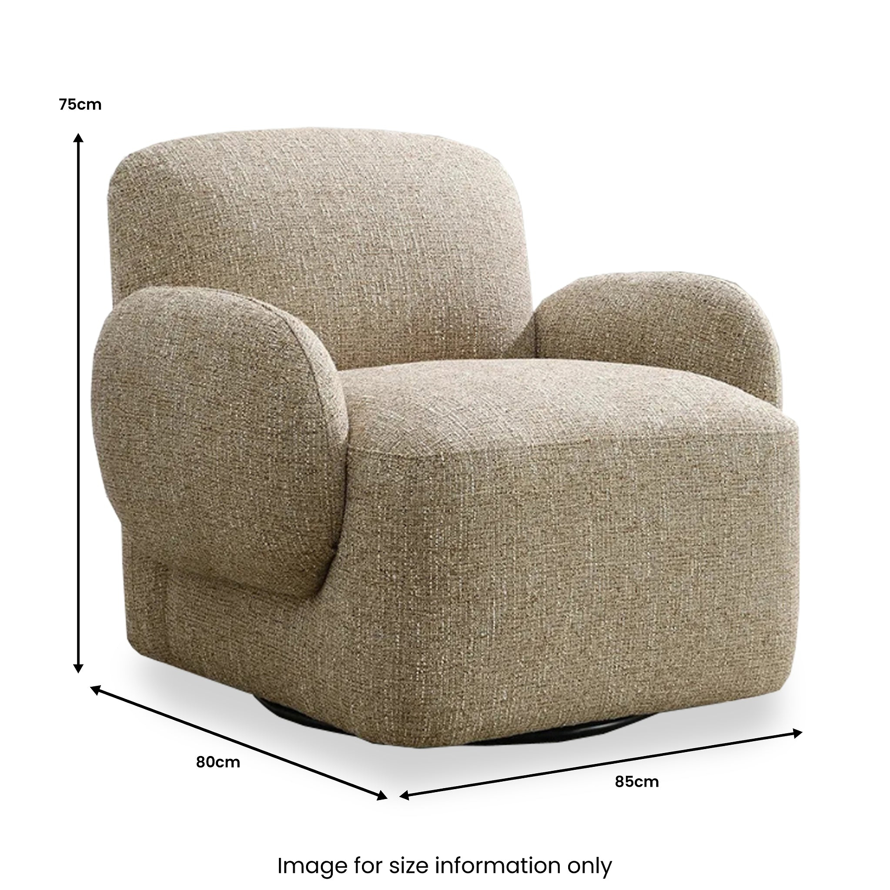 Bedale Swivel Chair Nutmeg from Roseland Furniture