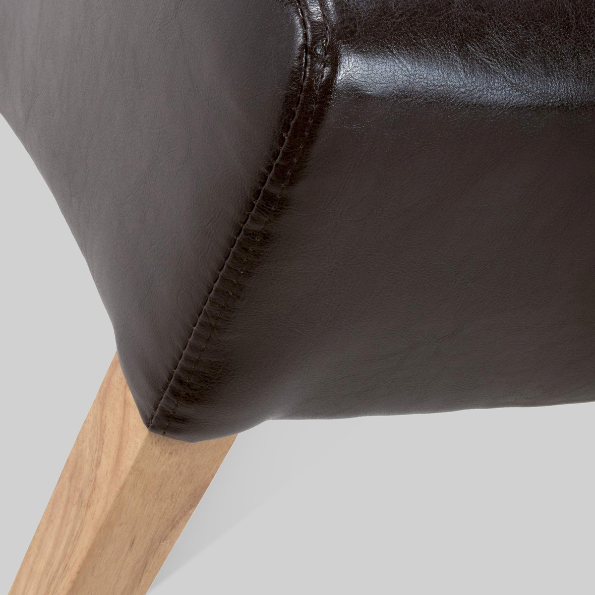 Genna Brown Bonded Leather Dining Chair
