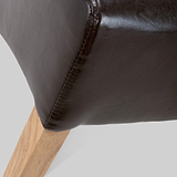 Genna Brown Bonded Leather Dining Chair