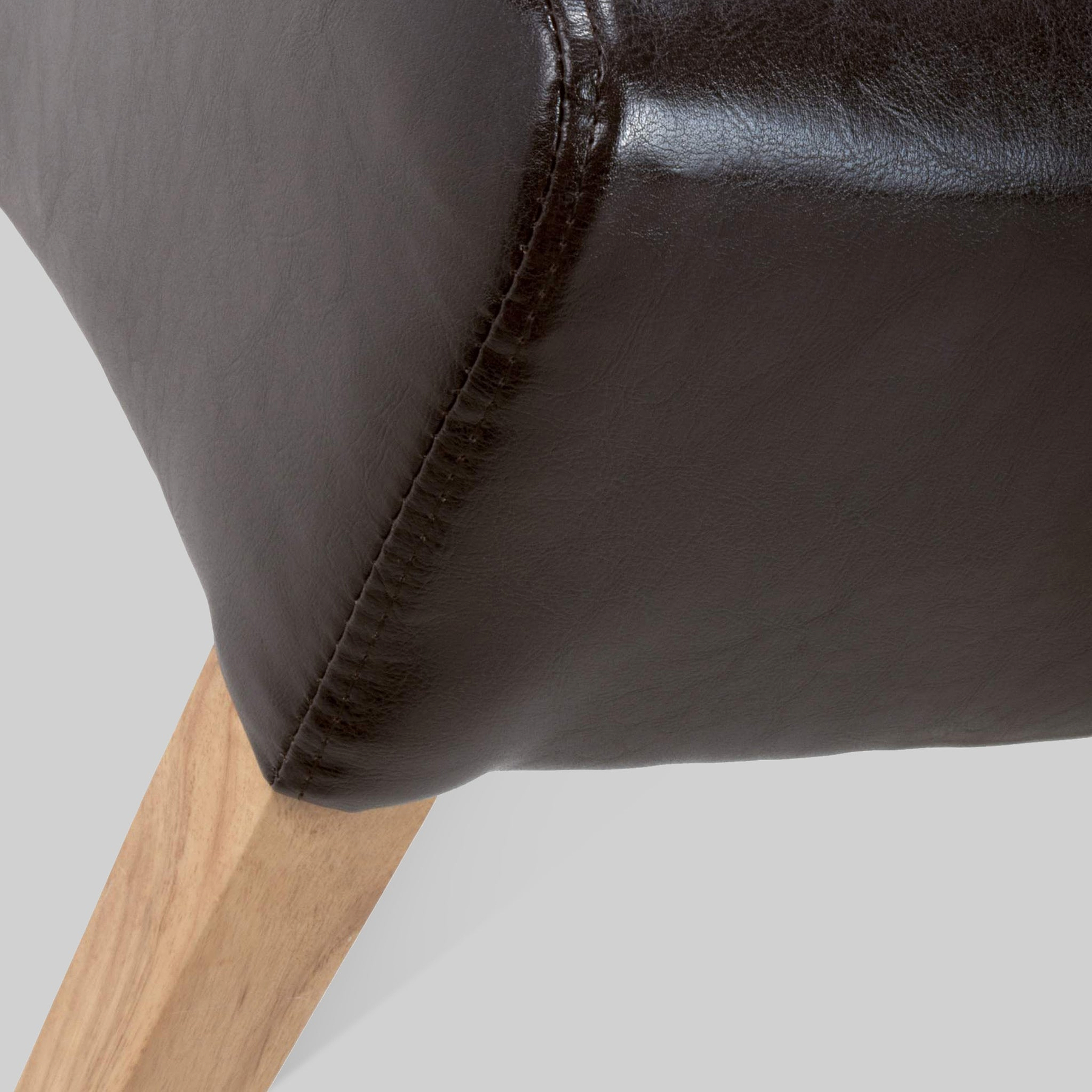 Genna Brown Bonded Leather Dining Chair