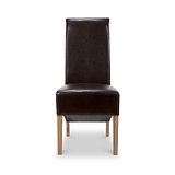 Genna Brown Bonded Leather Dining Chair