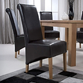 Genna Brown Bonded Leather Dining Chair for dining room