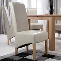 Genna Ivory Bonded Leather Dining Chair for dining room