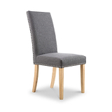 Conran Grey Stud Detail Dining Chair with Natural Legs from Roseland Furniture