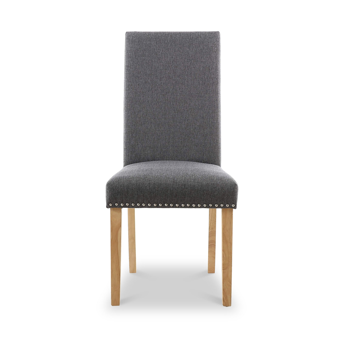 Conran Grey Stud Detail Dining Chair with Natural Legs