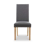 Conran Grey Stud Detail Dining Chair with Natural Legs