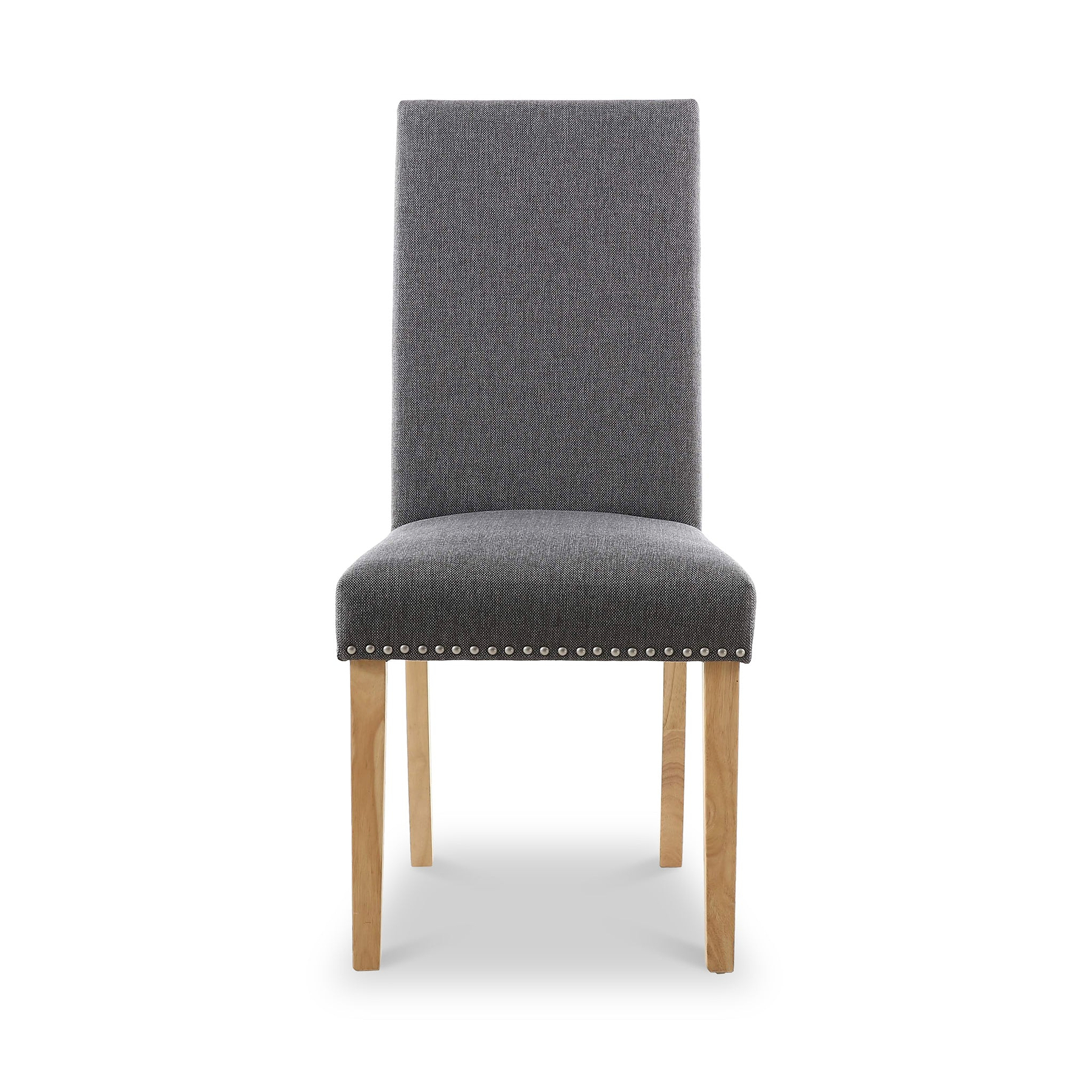 Conran Grey Stud Detail Dining Chair with Natural Legs