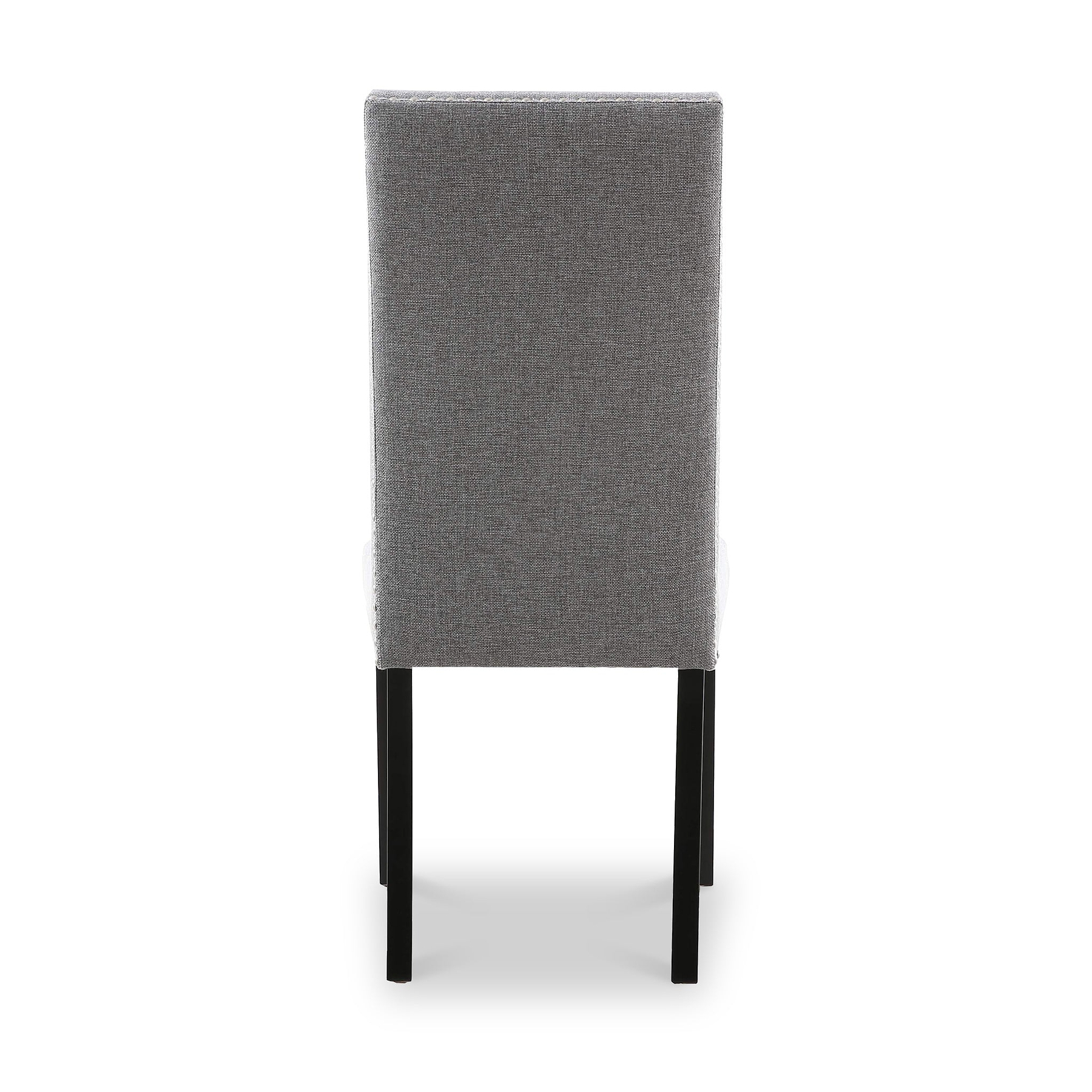Conran Light Grey Stud Detail Dining Chair with Black Legs