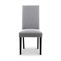 Conran Light Grey Stud Detail Dining Chair with Black Legs