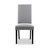 Conran Light Grey Stud Detail Dining Chair with Black Legs