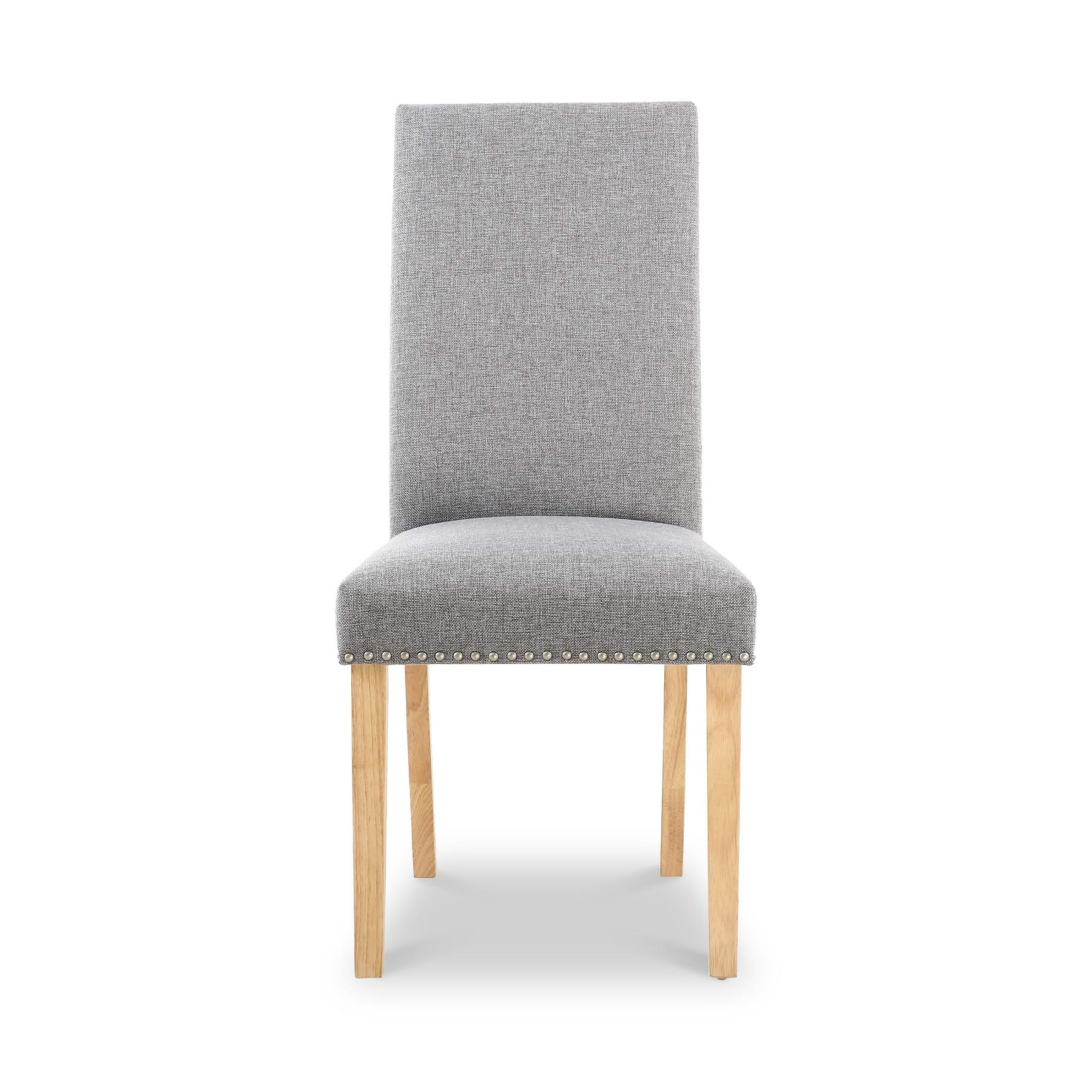 Conran Light Grey Stud Detail Dining Chair with Natural Legs