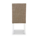 Madoc Waffle Stitch Dining Chair with White Legs 
