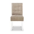 Madoc Waffle Stitch Dining Chair with White Legs 