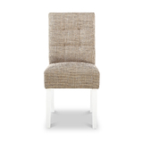 Madoc Waffle Stitch Dining Chair with White Legs 