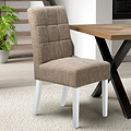 Madoc Waffle Stitch Dining Chair with White Legs for dining room