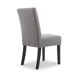 Pryder Faux Linen Dining Chair with Black Legs