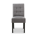 Pryder Faux Linen Dining Chair with Black Legs