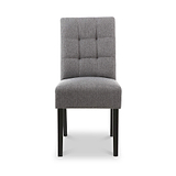 Pryder Faux Linen Dining Chair with Black Legs