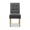 Pryder Faux Linen Grey Dining Chair with Natural Legs