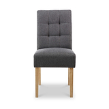 Pryder Faux Linen Grey Dining Chair with Natural Legs