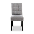 Pryder Light Grey Faux Linen Dining Chair with Black Legs