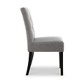 Pryder Light Grey Faux Linen Dining Chair with Black Legs