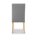 Pryder Light Grey Faux Linen Dining Chair with Natural Legs