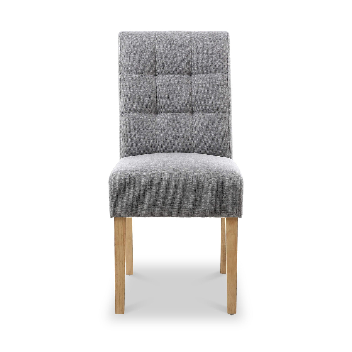 Pryder Light Grey Faux Linen Dining Chair with Natural Legs