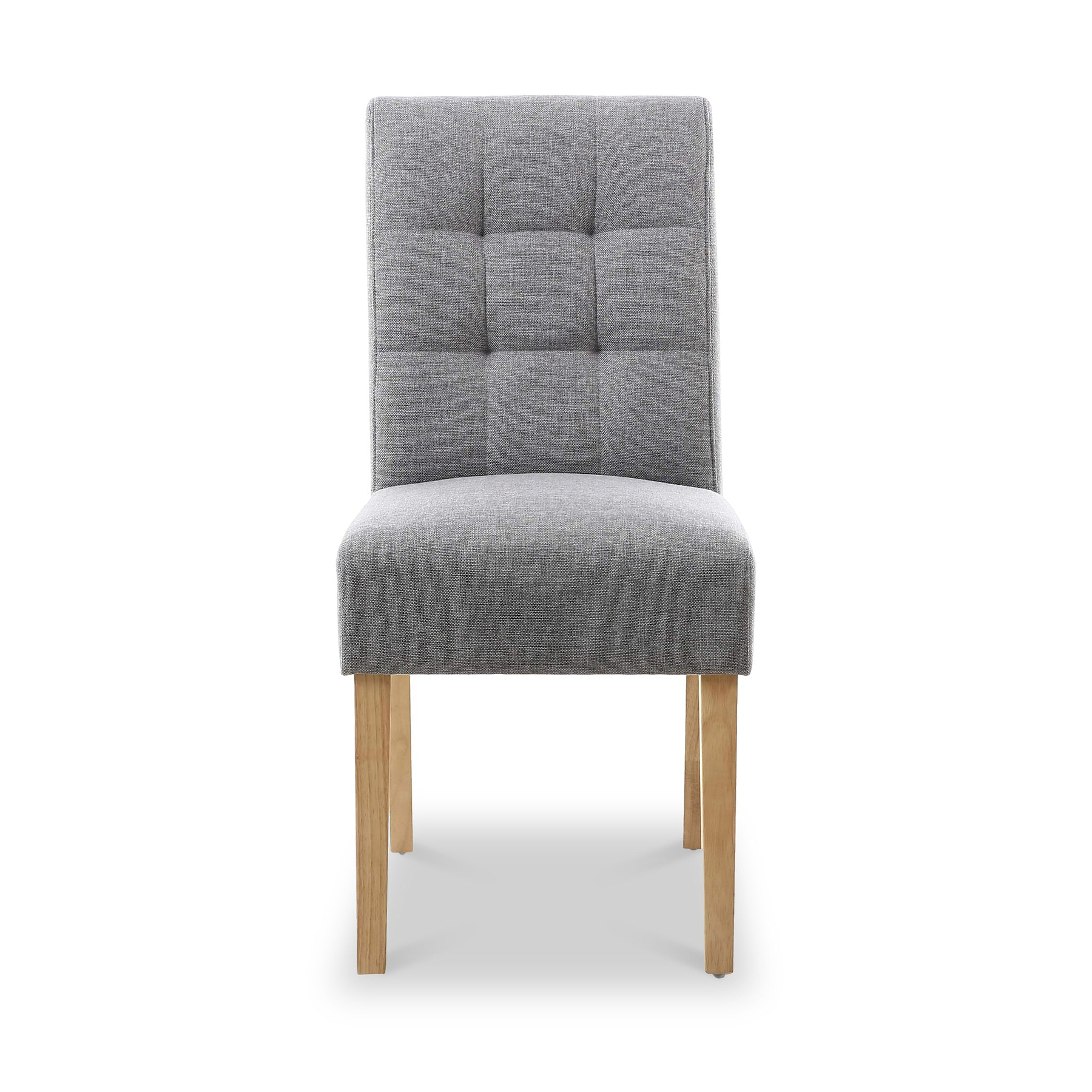 Pryder Light Grey Faux Linen Dining Chair with Natural Legs