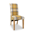 Deryn Yellow Check Dining Chair from Roseland Furniture