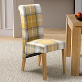 Deryn Yellow Check Dining Chair for dining room