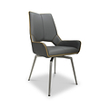 Arlo Grey Swivel Faux Leather Dining Chair from Roseland Furniture