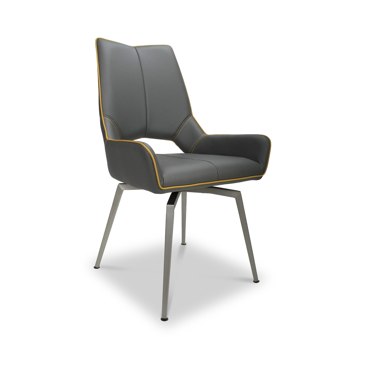 Arlo Grey Swivel Faux Leather Dining Chair from Roseland Furniture