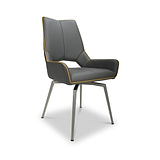 Arlo Grey Swivel Faux Leather Dining Chair from Roseland Furniture