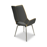 Arlo Grey Swivel Faux Leather Dining Chair