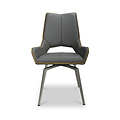 Arlo Grey Swivel Faux Leather Dining Chair