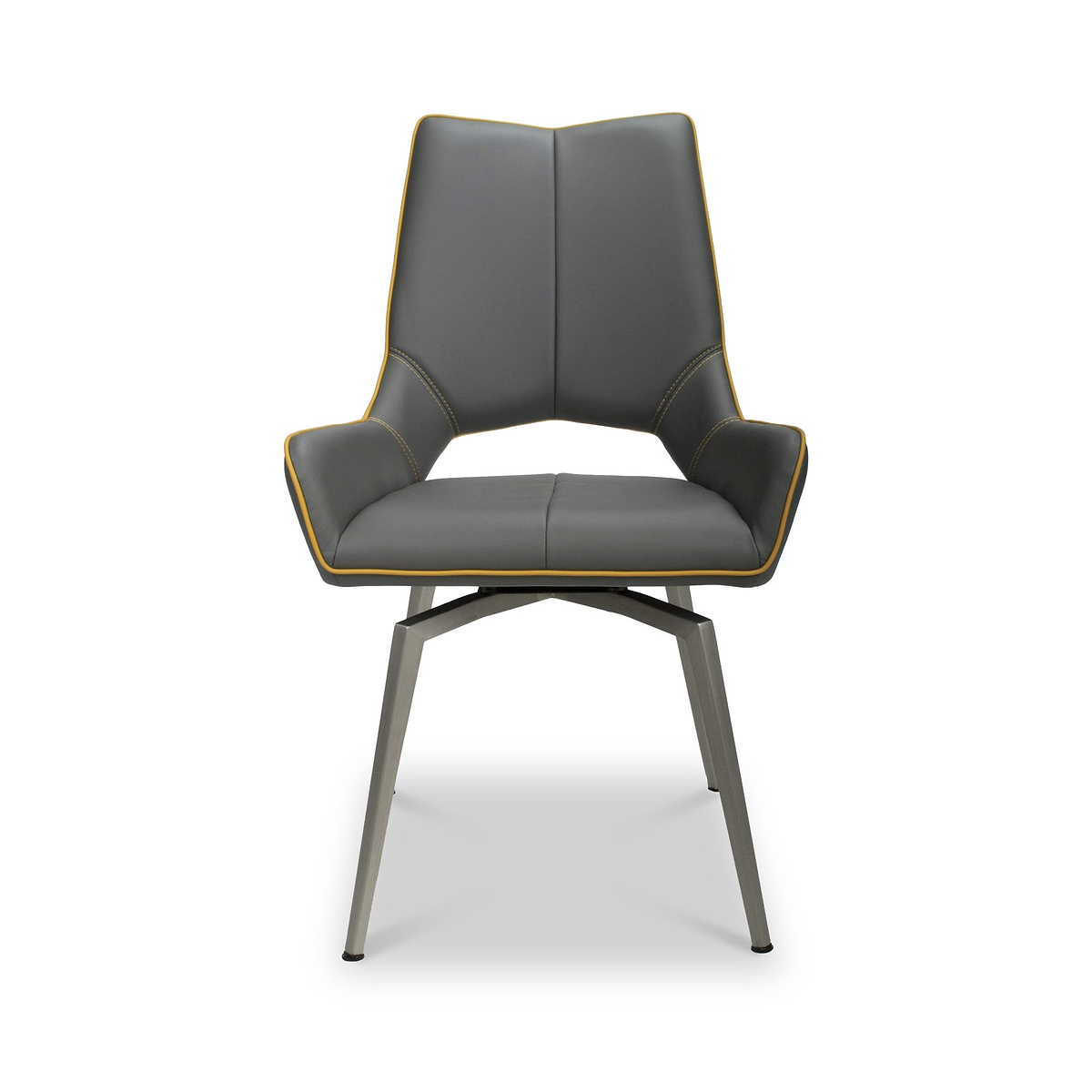 Arlo Grey Swivel Faux Leather Dining Chair