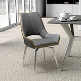 Arlo Grey Swivel Faux Leather Dining Chair for dining room