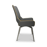 Arlo Grey Swivel Faux Leather Dining Chair
