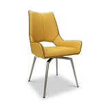 Arlo Yellow Swivel Faux Leather Dining Chair from Roseland Furniture
