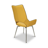 Arlo Yellow Swivel Faux Leather Dining Chair