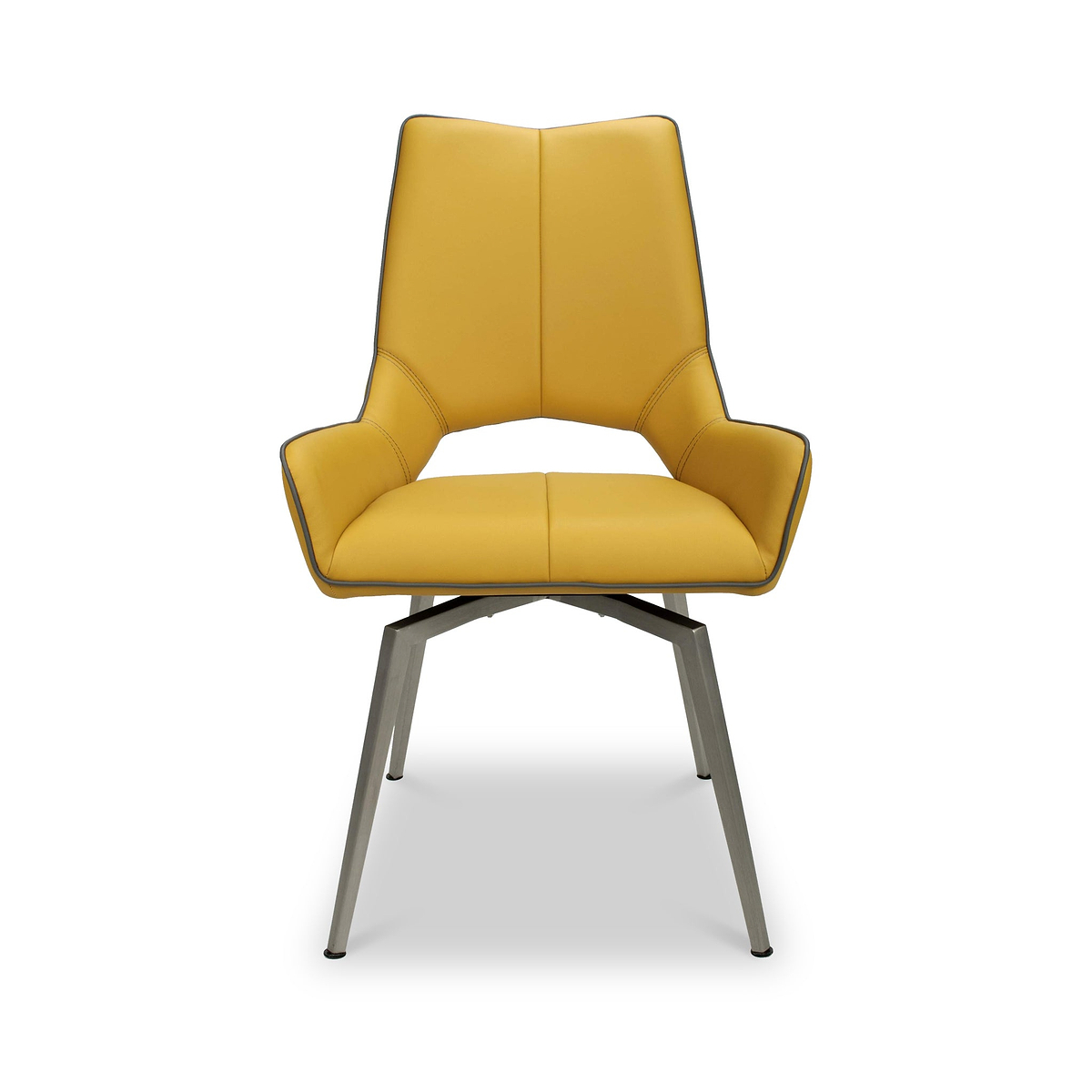 Arlo Yellow Swivel Faux Leather Dining Chair