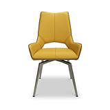 Arlo Yellow Swivel Faux Leather Dining Chair