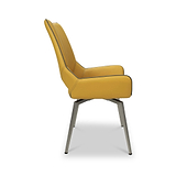 Arlo Yellow Swivel Faux Leather Dining Chair