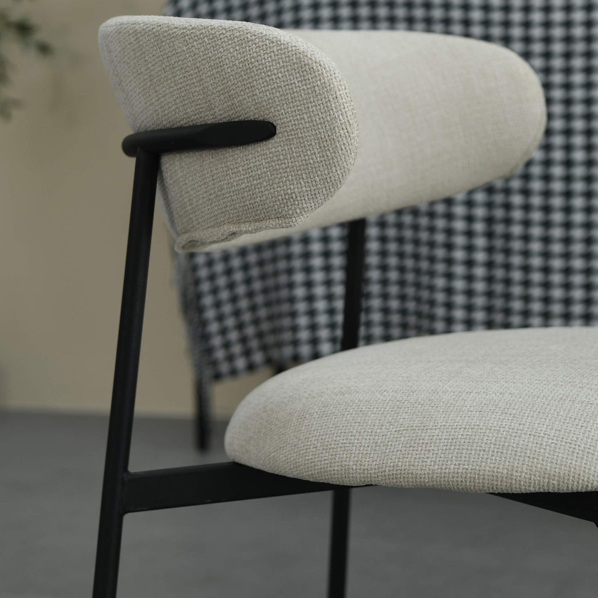 Elvina Dining Chair Nat Faux Linen from Roseland Furniture