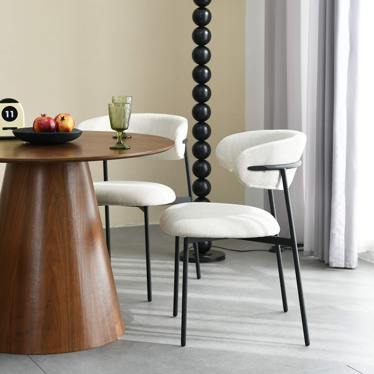 Elvina Dining Chair Nat Faux Linen from Roseland Furniture