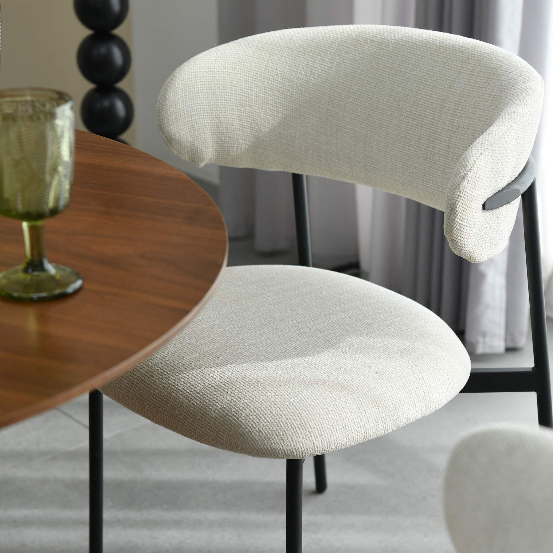 Elvina Dining Chair Nat Faux Linen from Roseland Furniture