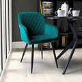 Enora Brushed Velvet Dining Chair Green from Roseland Furniture