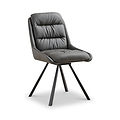 Elara Swivel Faux Leather Dining Chair Grey from Roseland Furniture